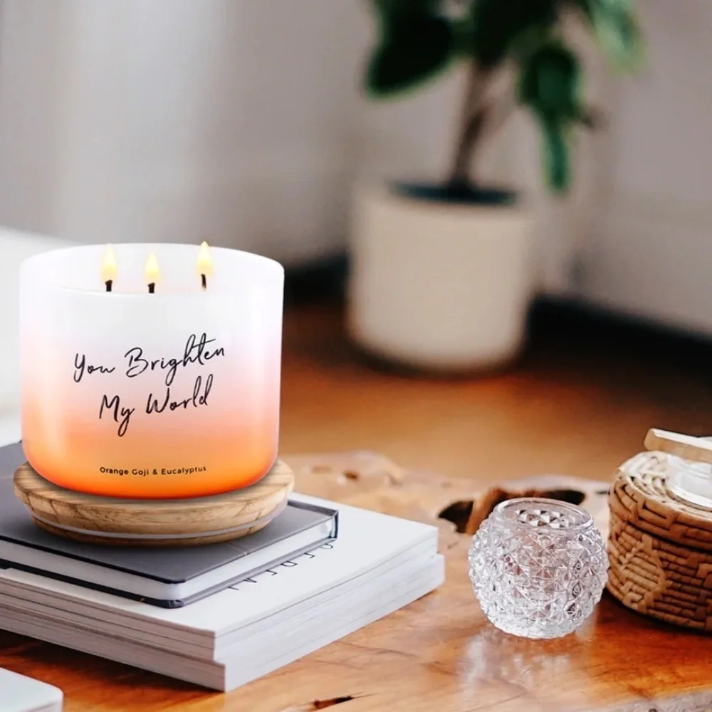 T&H Orange Goji & Eucalyptus Soy Candle 3-Wick - you brightened my World.